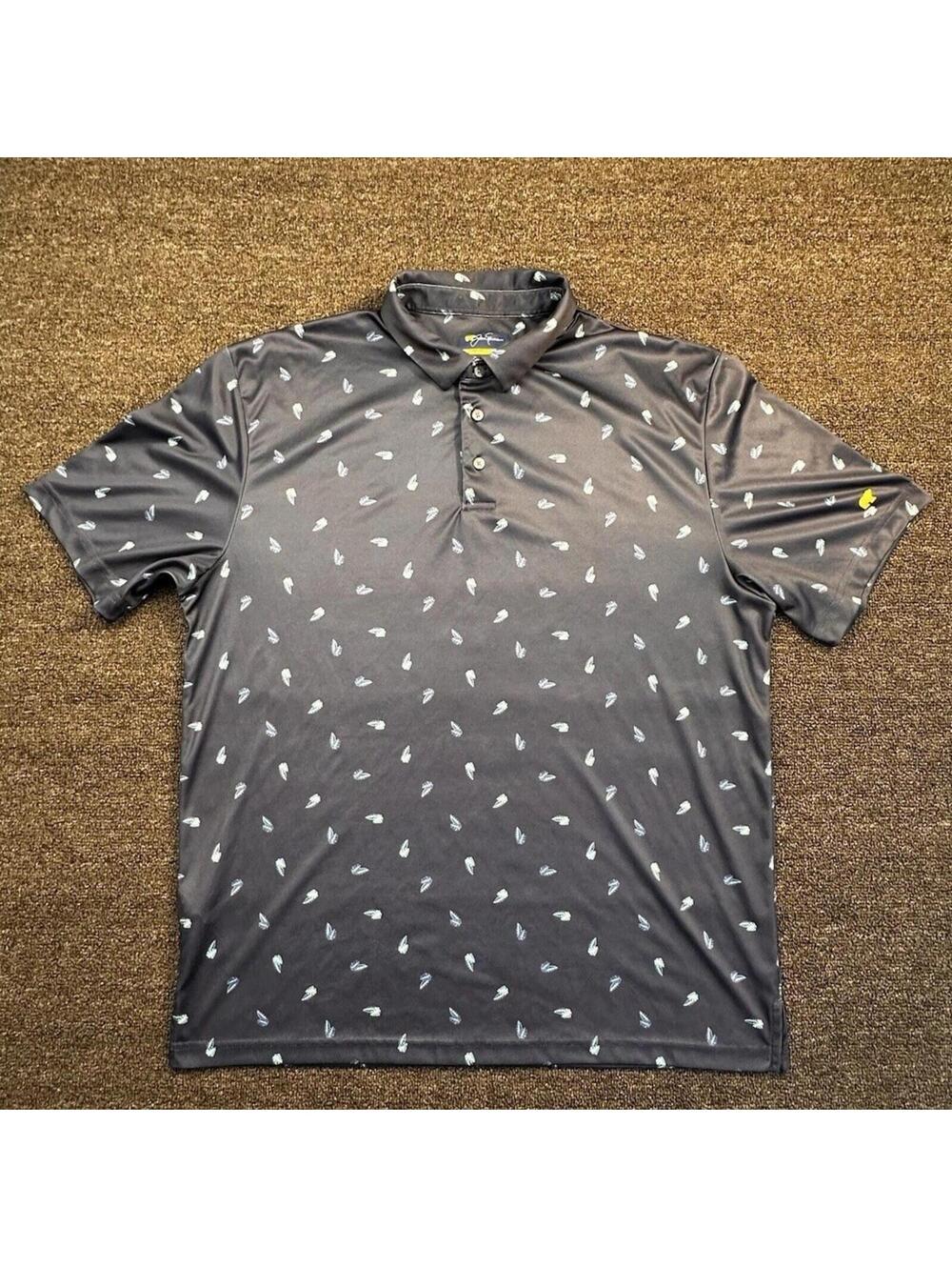 Jack Nicklaus Golf Mens XL Leaf Printed Polo shirt Classic
